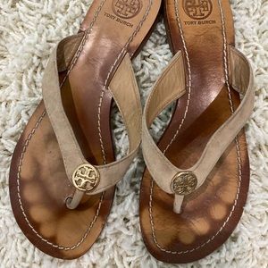 Tory Burch tan suede sandals